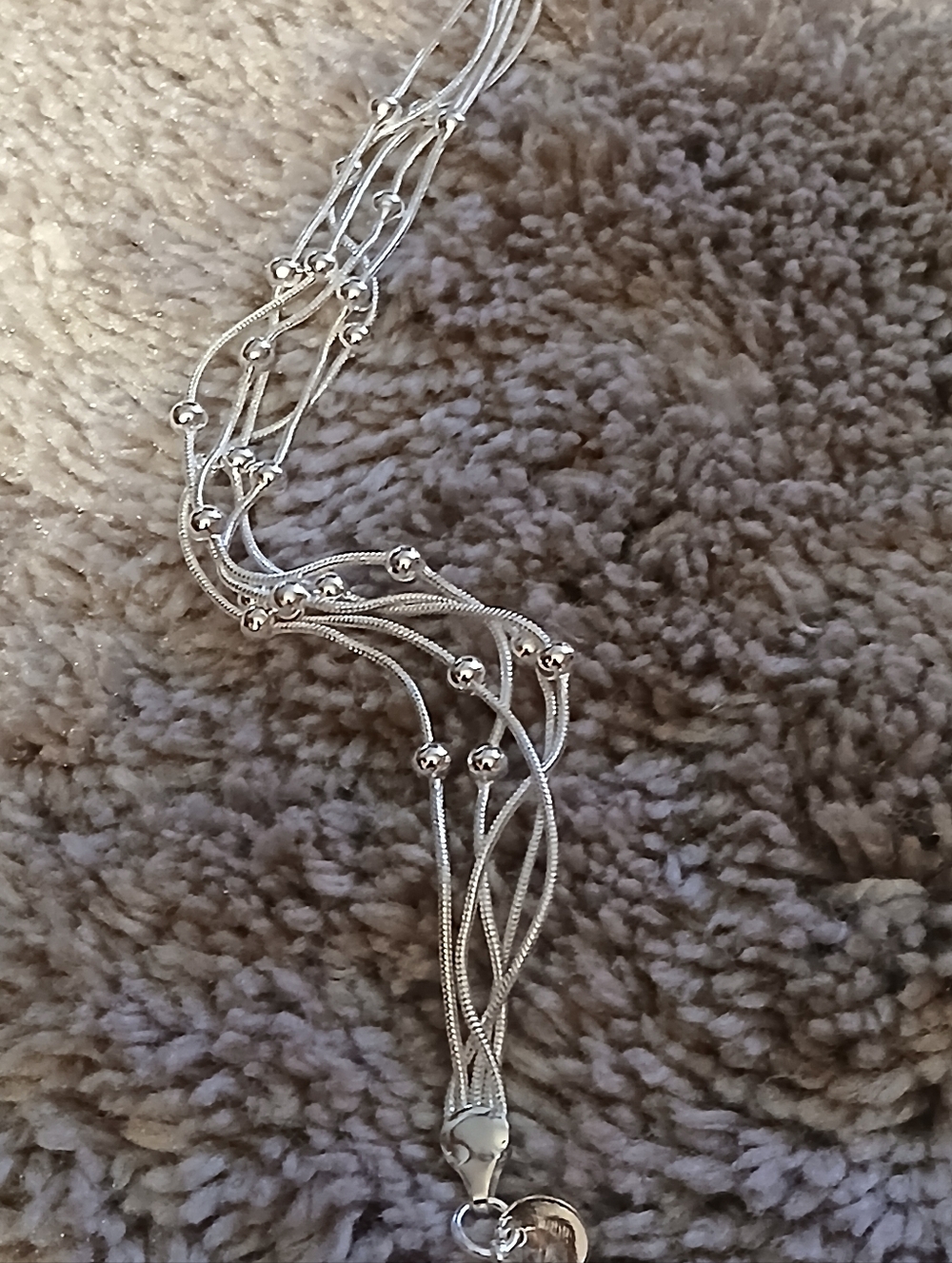 Multi-Streling Silver 926 Bead Necklace - Women Jewelry .